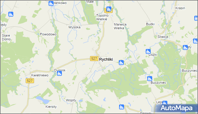 mapa Rychliki, Rychliki na mapie Targeo