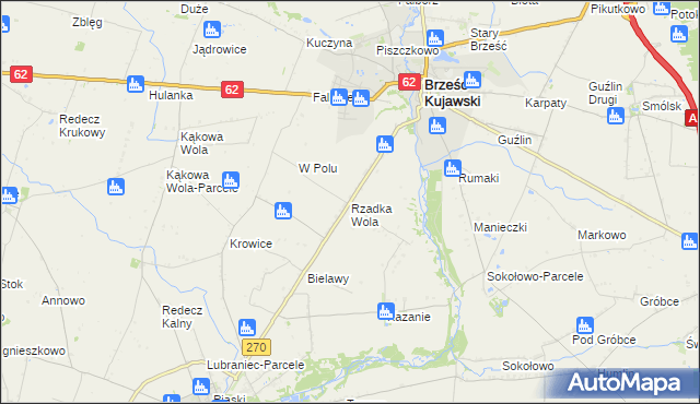 mapa Rzadka Wola, Rzadka Wola na mapie Targeo