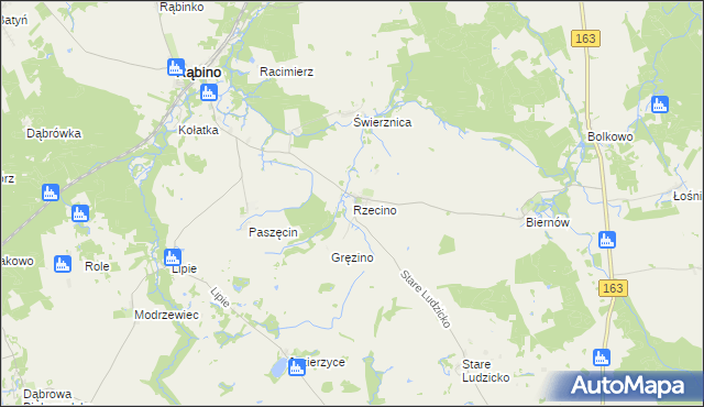 mapa Rzecino, Rzecino na mapie Targeo