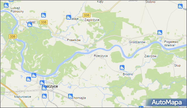 mapa Rzeczyca gmina Środa Śląska, Rzeczyca gmina Środa Śląska na mapie Targeo