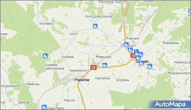 mapa Rzewuszki, Rzewuszki na mapie Targeo
