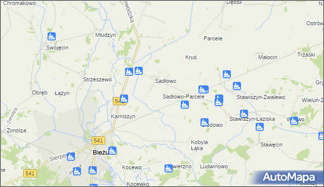 mapa Sadłowo-Parcele, Sadłowo-Parcele na mapie Targeo