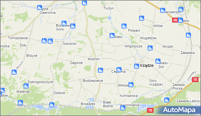mapa Sadowie gmina Irządze, Sadowie gmina Irządze na mapie Targeo