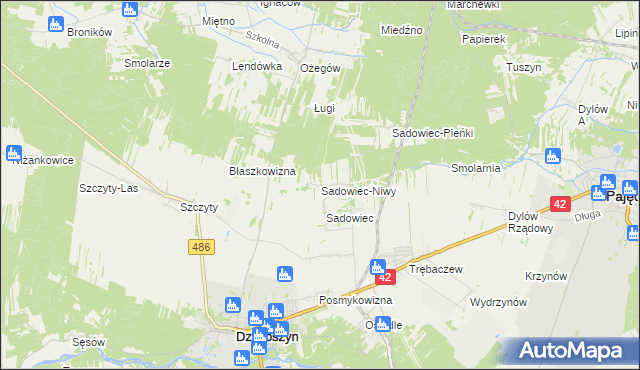 mapa Sadowiec-Niwy, Sadowiec-Niwy na mapie Targeo