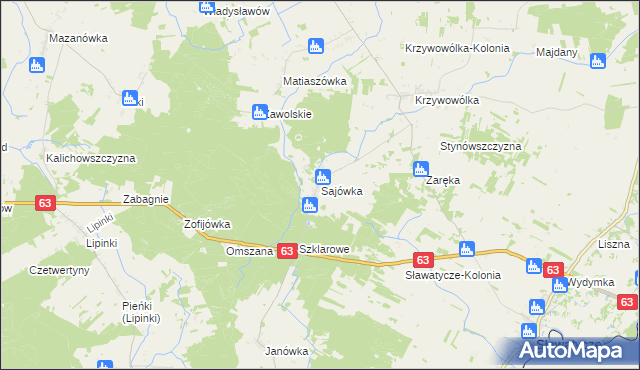 mapa Sajówka, Sajówka na mapie Targeo