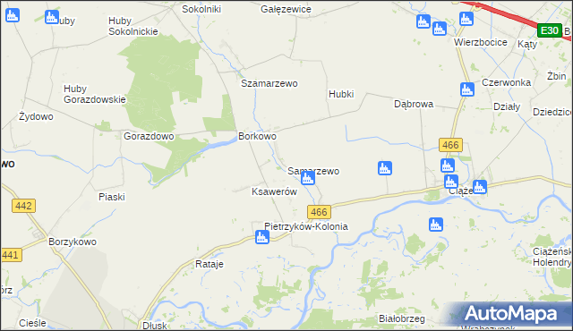 mapa Samarzewo, Samarzewo na mapie Targeo