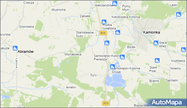 mapa Samoklęski-Kolonia Pierwsza, Samoklęski-Kolonia Pierwsza na mapie Targeo