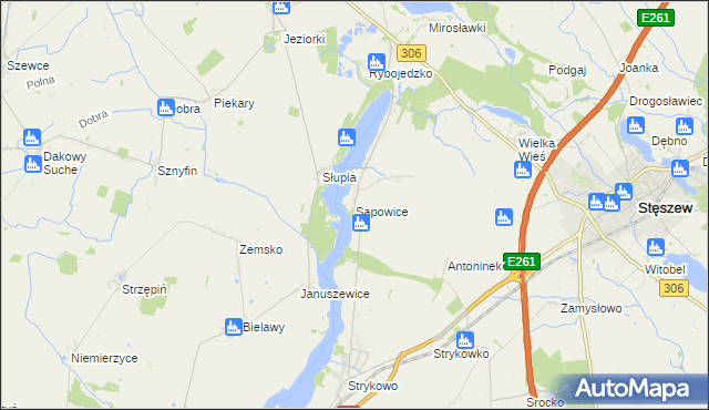 mapa Sapowice, Sapowice na mapie Targeo