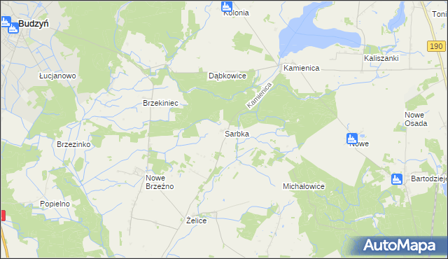 mapa Sarbka gmina Wągrowiec, Sarbka gmina Wągrowiec na mapie Targeo