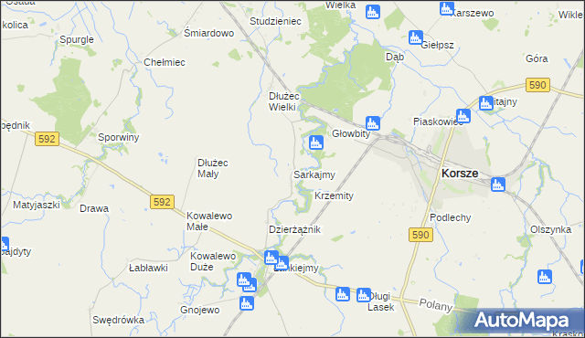 mapa Sarkajmy, Sarkajmy na mapie Targeo