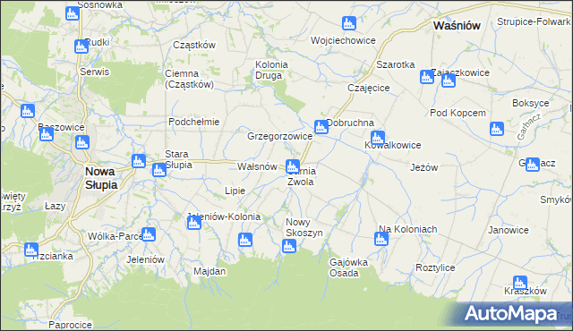 mapa Sarnia Zwola, Sarnia Zwola na mapie Targeo