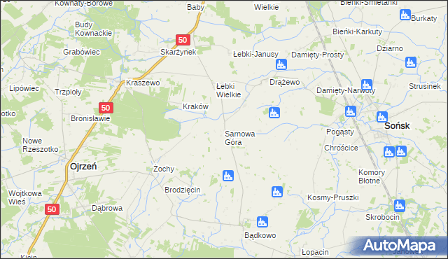 mapa Sarnowa Góra, Sarnowa Góra na mapie Targeo