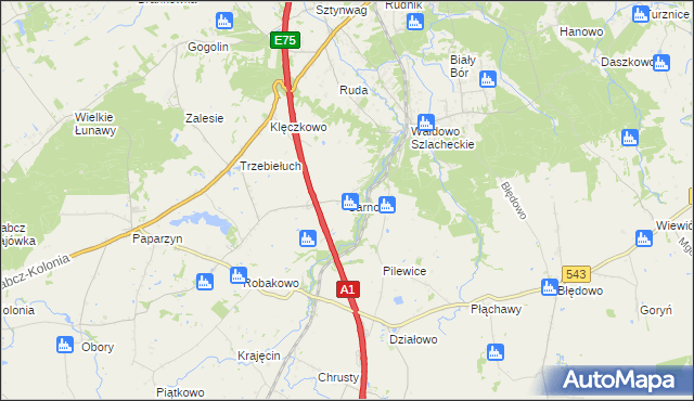 mapa Sarnowo gmina Stolno, Sarnowo gmina Stolno na mapie Targeo