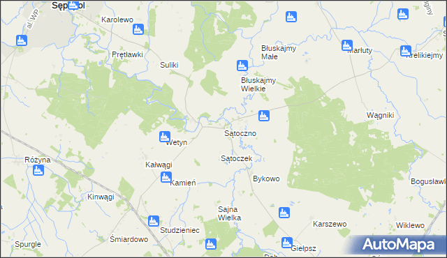 mapa Sątoczno gmina Korsze, Sątoczno gmina Korsze na mapie Targeo