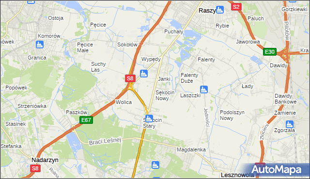 mapa Sękocin Nowy, Sękocin Nowy na mapie Targeo