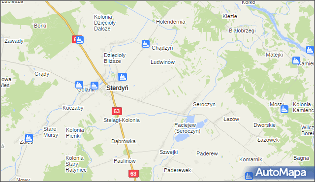 mapa Seroczyn-Kolonia, Seroczyn-Kolonia na mapie Targeo