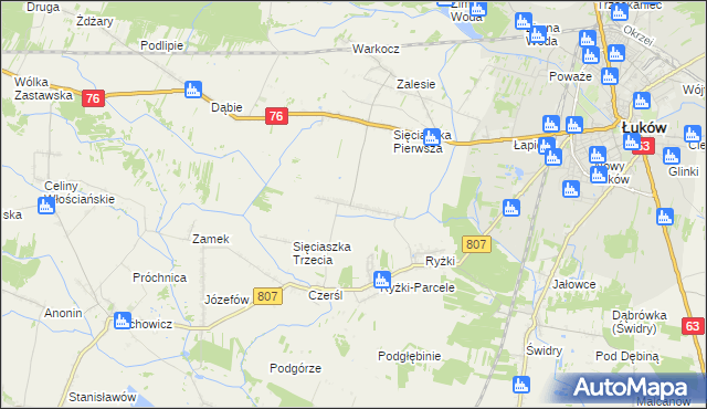 mapa Sięciaszka Druga, Sięciaszka Druga na mapie Targeo
