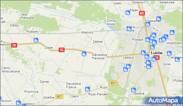 mapa Sięciaszka Pierwsza, Sięciaszka Pierwsza na mapie Targeo