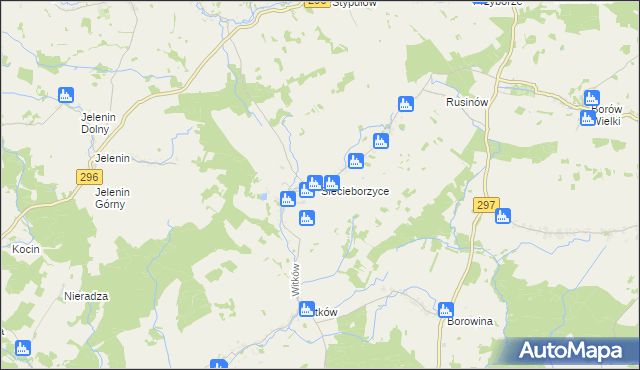 mapa Siecieborzyce, Siecieborzyce na mapie Targeo