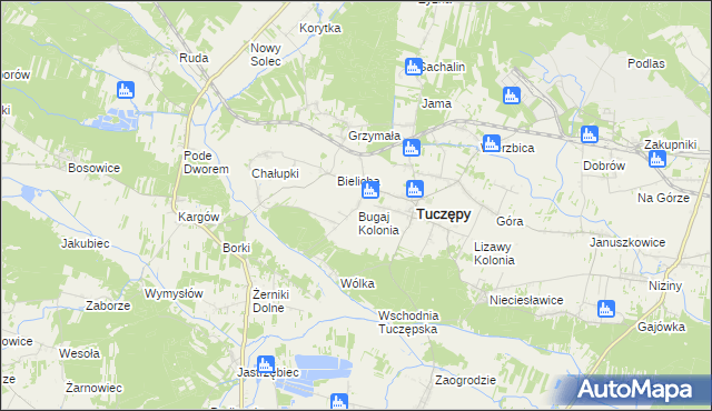 mapa Sieczków gmina Tuczępy, Sieczków gmina Tuczępy na mapie Targeo