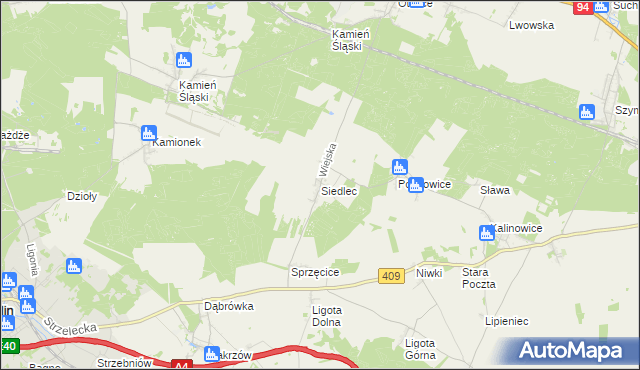 mapa Siedlec gmina Izbicko, Siedlec gmina Izbicko na mapie Targeo