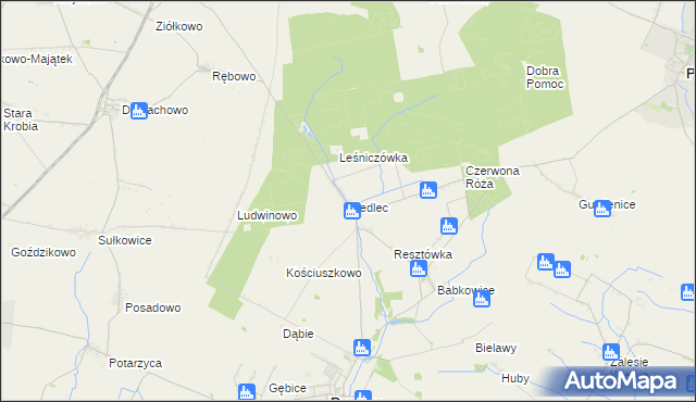 mapa Siedlec gmina Pępowo, Siedlec gmina Pępowo na mapie Targeo