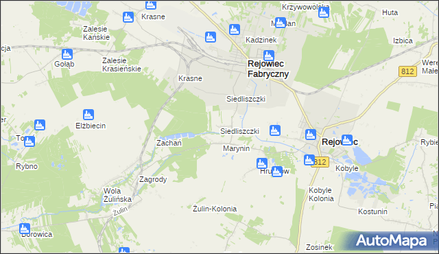 mapa Siedliszczki gmina Rejowiec, Siedliszczki gmina Rejowiec na mapie Targeo