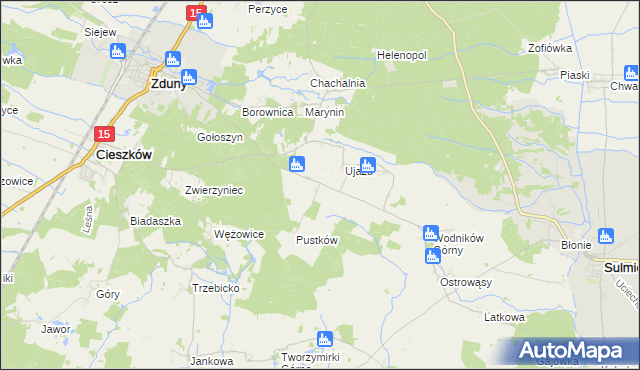 mapa Siemianów gmina Cieszków, Siemianów gmina Cieszków na mapie Targeo