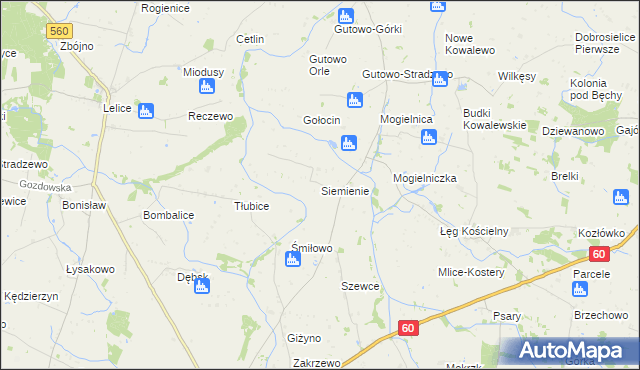 mapa Siemienie, Siemienie na mapie Targeo