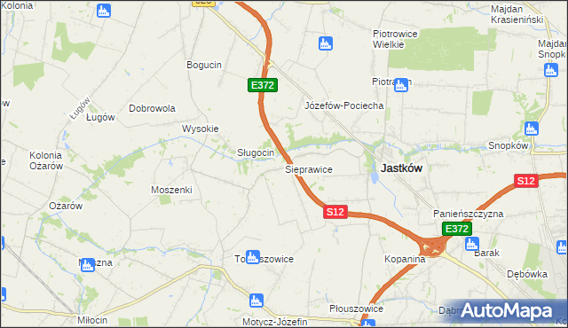 mapa Sieprawice, Sieprawice na mapie Targeo