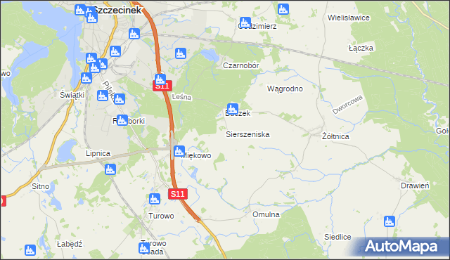 mapa Sierszeniska, Sierszeniska na mapie Targeo