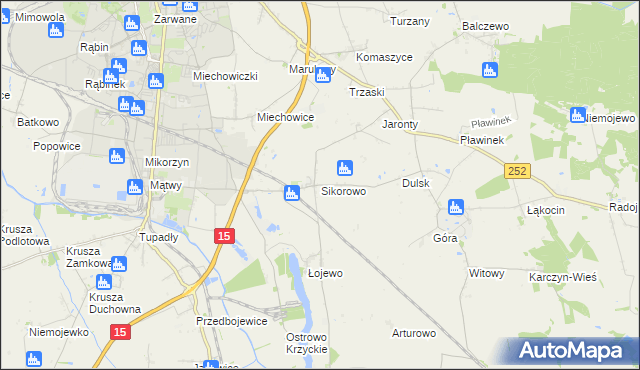 mapa Sikorowo gmina Inowrocław, Sikorowo gmina Inowrocław na mapie Targeo
