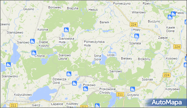 mapa Sitna Góra, Sitna Góra na mapie Targeo