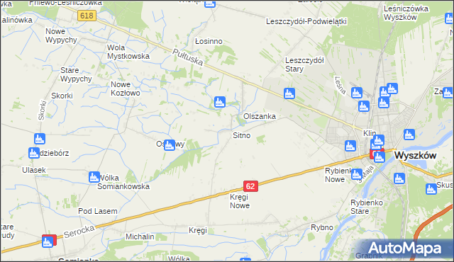 mapa Sitno gmina Wyszków, Sitno gmina Wyszków na mapie Targeo