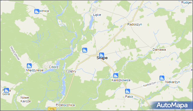 mapa Skąpe powiat świebodziński, Skąpe powiat świebodziński na mapie Targeo