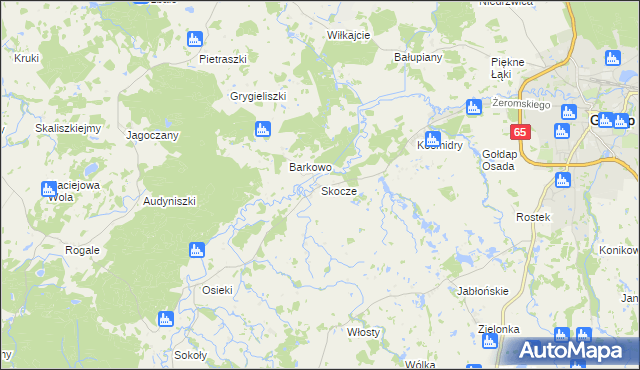 mapa Skocze gmina Gołdap, Skocze gmina Gołdap na mapie Targeo