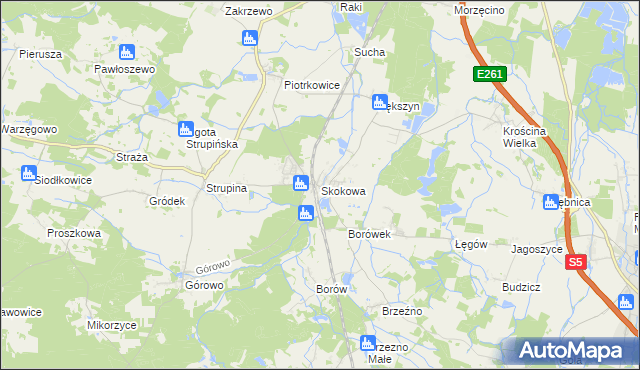 mapa Skokowa, Skokowa na mapie Targeo
