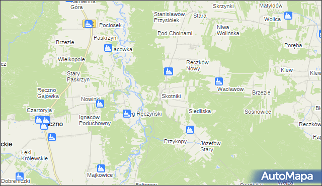 mapa Skotniki gmina Aleksandrów, Skotniki gmina Aleksandrów na mapie Targeo
