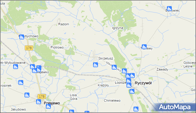 mapa Skrzetusz, Skrzetusz na mapie Targeo