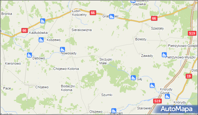 mapa Skrzypki Małe, Skrzypki Małe na mapie Targeo