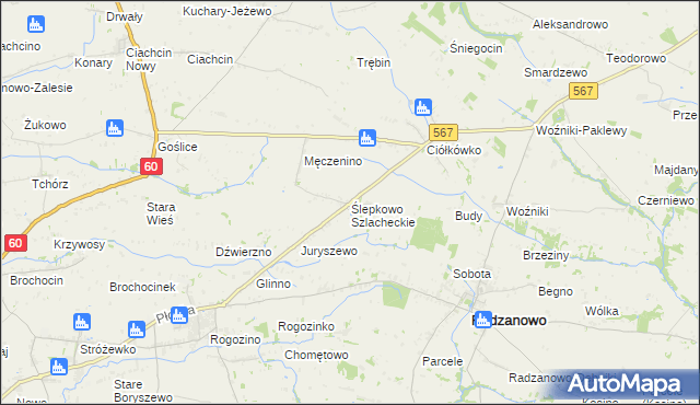 mapa Ślepkowo Szlacheckie, Ślepkowo Szlacheckie na mapie Targeo