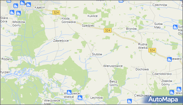 mapa Ślubów gmina Góra, Ślubów gmina Góra na mapie Targeo