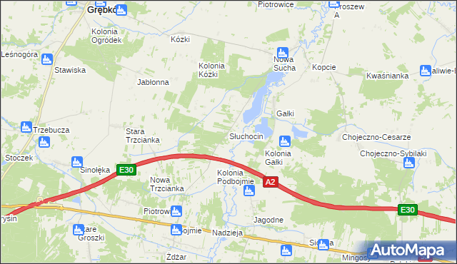 mapa Słuchocin, Słuchocin na mapie Targeo