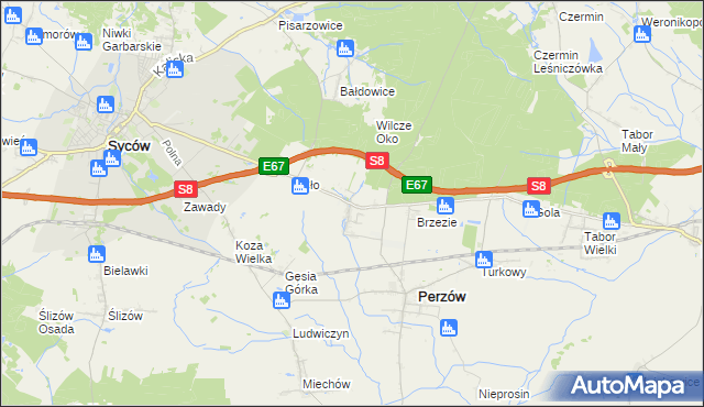 mapa Słupia pod Bralinem, Słupia pod Bralinem na mapie Targeo