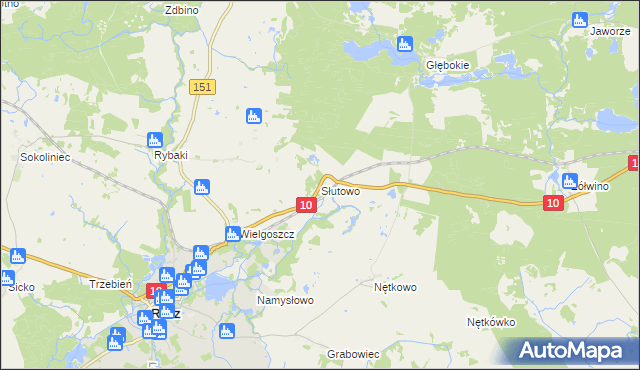 mapa Słutowo, Słutowo na mapie Targeo