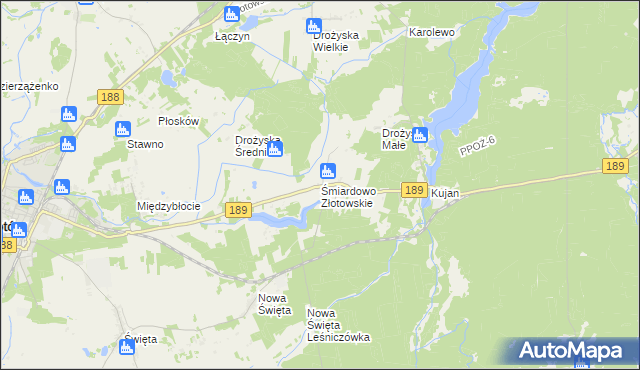 mapa Śmiardowo Złotowskie, Śmiardowo Złotowskie na mapie Targeo