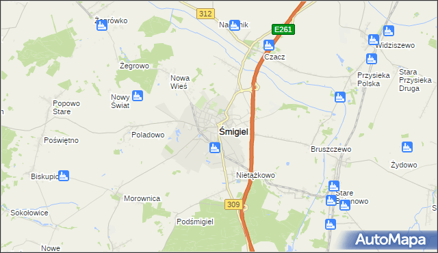 mapa Śmigiel, Śmigiel na mapie Targeo