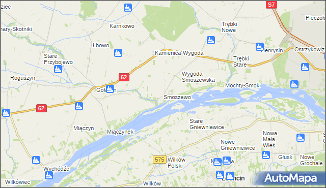 mapa Smoszewo, Smoszewo na mapie Targeo