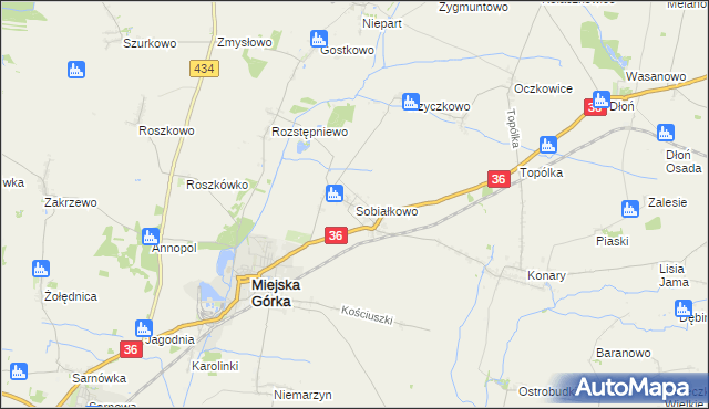 mapa Sobiałkowo, Sobiałkowo na mapie Targeo