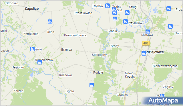 mapa Sobiepany, Sobiepany na mapie Targeo